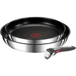 Tefal Pfannen-Set »Ingenio Preference On«, Edelstahl, (Set, 3 Tlg.), Antihaft, Abnehmbarer Griff, Thermo-Signal, Alle Herdarten, Induktion