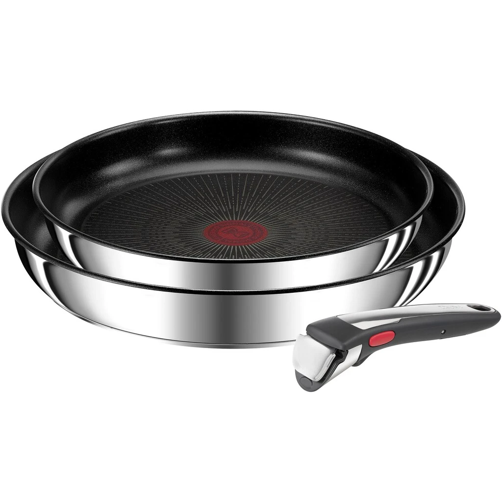 Tefal Pfannen-Set »Ingenio Preference On«, Edelstahl, (Set, 3 Tlg.), Antihaft, Abnehmbarer Griff, Thermo-Signal, Alle Herdarten, Induktion 3 Tefal Pfannen-Set »Ingenio Preference On«, Edelstahl, (Set, 3 Tlg.), Antihaft, Abnehmbarer Griff, Thermo-Signal, Alle Herdarten, Induktion