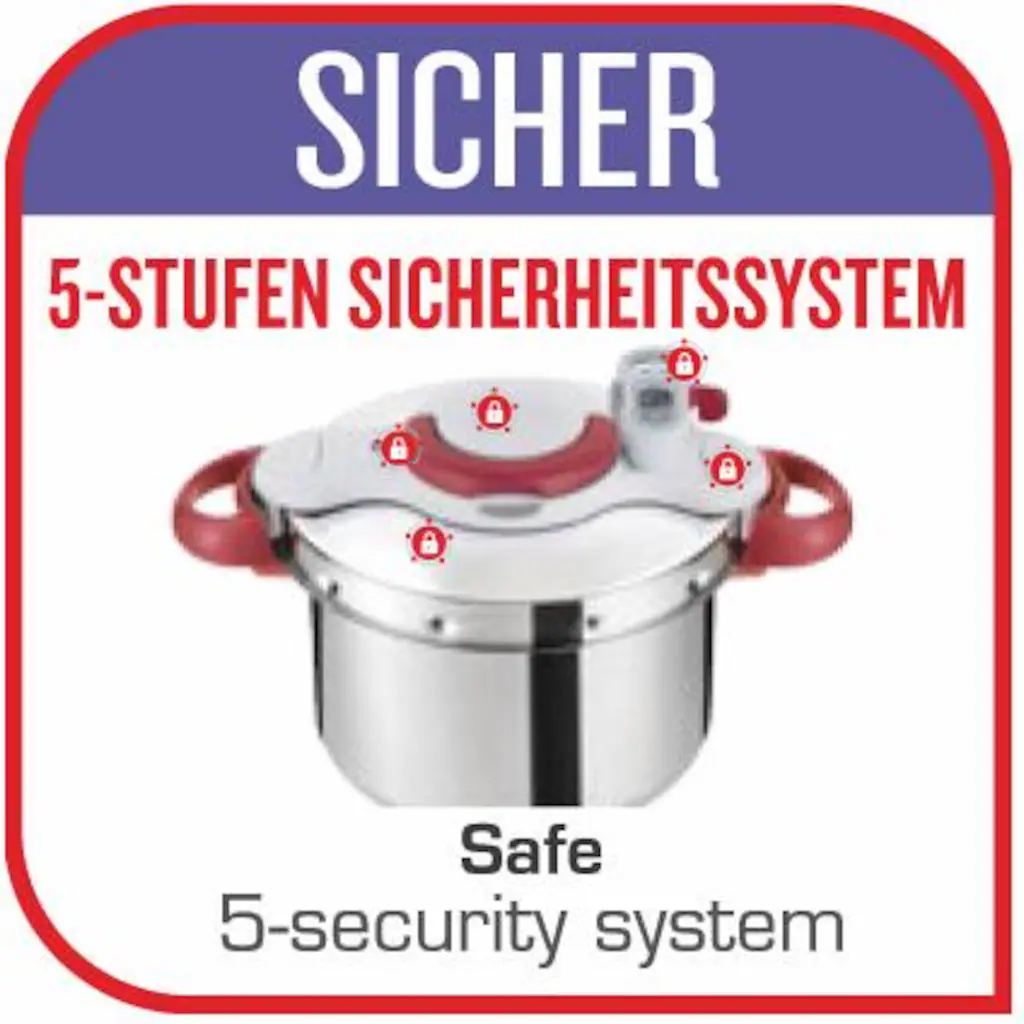 Tefal Schnellkochtopf »Clipso Minut' Perfect«, Edelstahl, (1 Tlg.), Dampfkochtopf Aus Edelstahl, 6L, Alle Herdarten, Induktion 7 Tefal Schnellkochtopf »Clipso Minut' Perfect«, Edelstahl, (1 Tlg.), Dampfkochtopf Aus Edelstahl, 6L, Alle Herdarten, Induktion – Bild 5