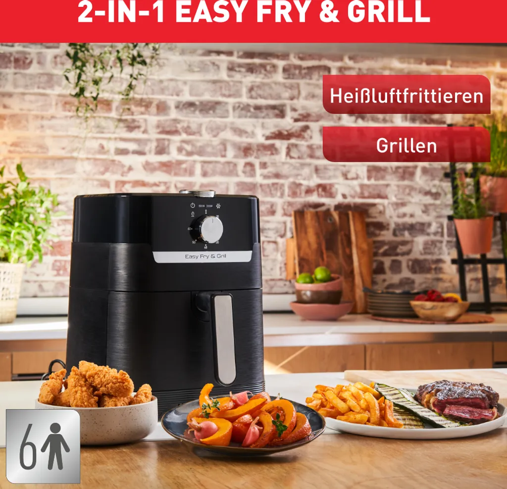Tefal Easy Fry & Grill Classic, 2-In-1, Heißluftfritteuse + Grill, EY5018 10 Tefal Easy Fry & Grill Classic, 2-In-1, Heißluftfritteuse + Grill, EY5018 – Bild 8