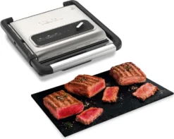 Tefal Kontaktgrill Inicio GC242D, Schwarz, Edelstahl, Rechteckig, Drehregler, 288 X 258 Mm, Scharnier, Fertig -Tefal 2ed84408fb355c5abc1ede8c297b5474
