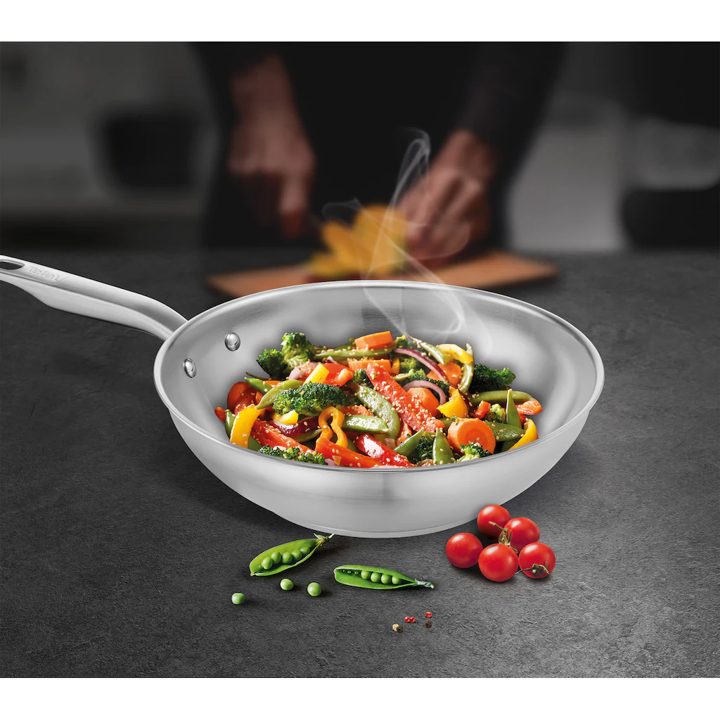 Tefal Wok »E49219 Virtuoso«, Edelstahl, (1 Tlg.), Edelstahl, Antihaftversiegelung, Thermo-Spot, Alle Herdarten,Induktion 5 Tefal Wok »E49219 Virtuoso«, Edelstahl, (1 Tlg.), Edelstahl, Antihaftversiegelung, Thermo-Spot, Alle Herdarten,Induktion – Bild 3