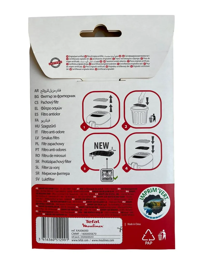 Tefal Moulinex Friteusenfilter Anti-Geruchs-Filter Für Super Uno Friteuse - Nr. XA006000 6 Tefal Moulinex Friteusenfilter Anti-Geruchs-Filter Für Super Uno Friteuse - Nr. XA006000 – Bild 4
