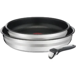 Tefal Pfannen-Set »Jamie Oliver Ingenio«, Edelstahl, (Set, 3 Tlg.), Edelstahl, Antihaft, Thermo-Spot, Induktion, Set 24/28 Cm