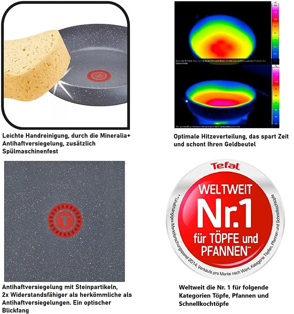 Tefal G13411 Cook Healthy Pfannenset Induktion 6 Tlg, Hohe Wokpfanne Mit Deckel 28cm, Pfanne 30 Cm + 24cm, Alle Herdarten, Spülmaschinenfest, Antihaft-beschichtet, Wok & Bratpfanne Set 7 Tefal G13411 Cook Healthy Pfannenset Induktion 6 Tlg, Hohe Wokpfanne Mit Deckel 28cm, Pfanne 30 Cm + 24cm, Alle Herdarten, Spülmaschinenfest, Antihaft-beschichtet, Wok & Bratpfanne Set – Bild 5
