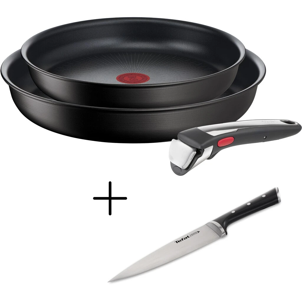 Tefal Pfannen »Ingenio Unlimited On« In 24/28 Cm Mit Abnehmbarem Griff Und »Ice Force Kochmesser« Im Set 2 Tefal Pfannen »Ingenio Unlimited On« In 24/28 Cm Mit Abnehmbarem Griff Und »Ice Force Kochmesser« Im Set