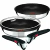 Tefal Pfannenset INGENIO PREFERENCE °24/28cm L94092 + Jamie Oliver Gravur Glasdeckel °28cm + 2 Griffe