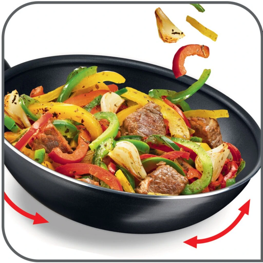 Tefal Wok »D52219 Resist Intense«, Aluminium, (1 Tlg.), Emaille, Antihaft, Thermo-Signal, Alle Herdarten Außer Induktion 7 Tefal Wok »D52219 Resist Intense«, Aluminium, (1 Tlg.), Emaille, Antihaft, Thermo-Signal, Alle Herdarten Außer Induktion – Bild 5