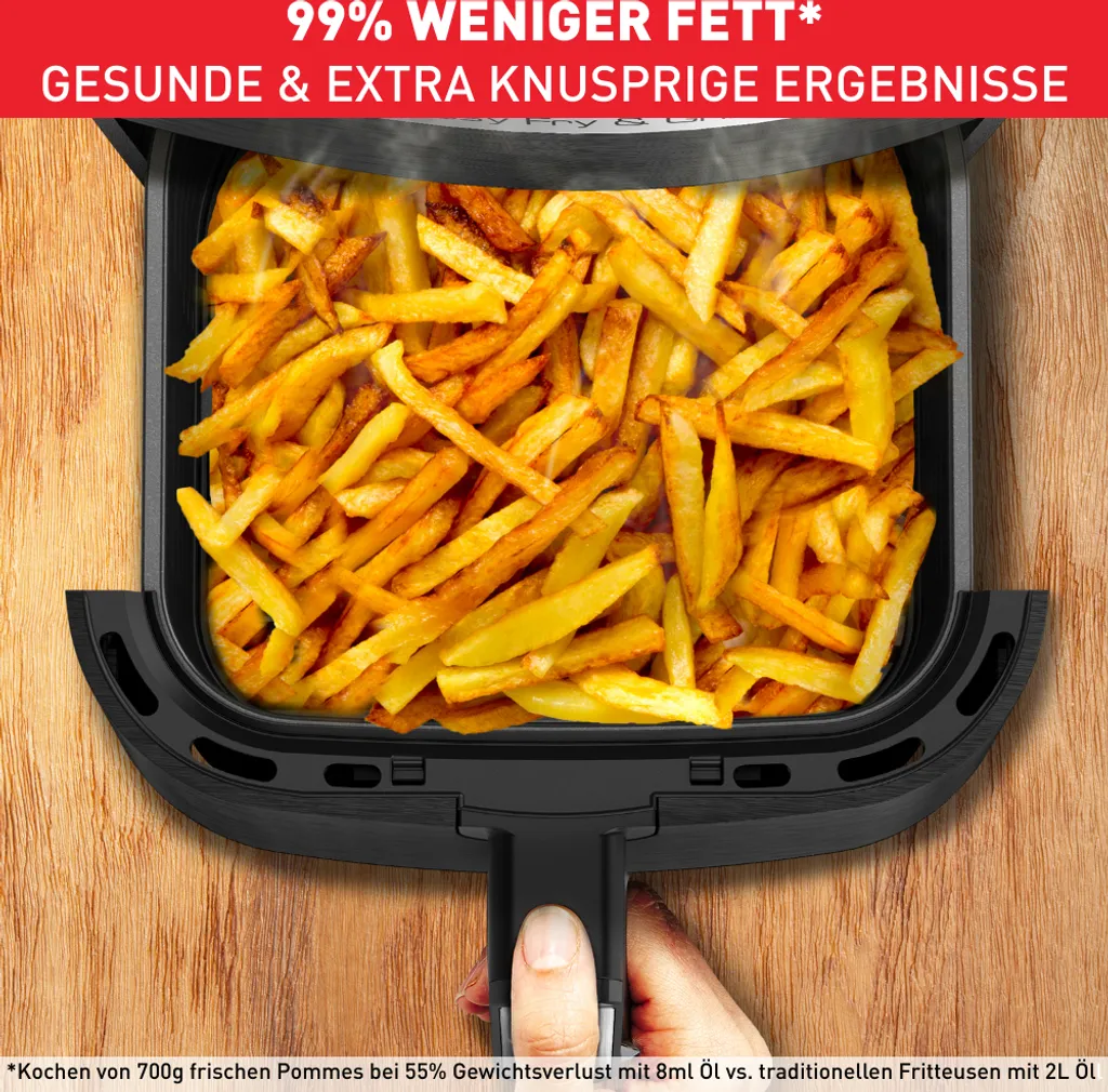 Tefal Easy Fry & Grill Classic, 2-In-1, Heißluftfritteuse + Grill, EY5018 6 Tefal Easy Fry & Grill Classic, 2-In-1, Heißluftfritteuse + Grill, EY5018 – Bild 4