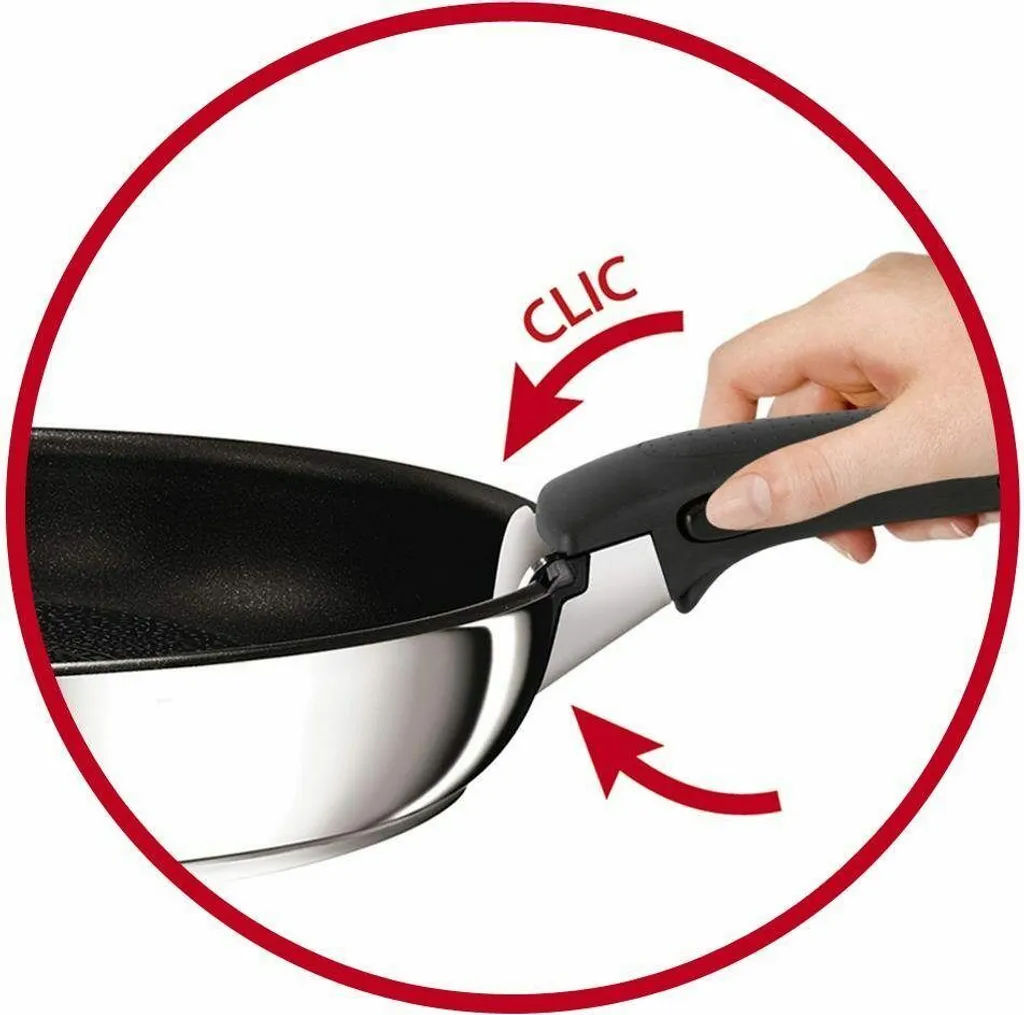 Tefal Pfannenset INGENIO 24/28cm L94092 + 2 X Jamie Oliver Glasdeckel 24/28cm + 2 Griffe + Ingenio Pfannenwender 5 Tefal Pfannenset INGENIO 24/28cm L94092 + 2 X Jamie Oliver Glasdeckel 24/28cm + 2 Griffe + Ingenio Pfannenwender – Bild 3