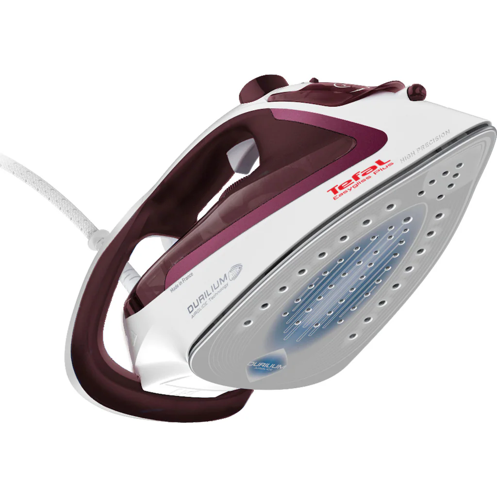 Tefal Dampfbügeleisen »FV5716 Easygliss Plus«, 2500 W, 190 G/Min. Dampfstoß, Vertikaldampf, XL Einfüllöffnung, Stabile Ablage 4 Tefal Dampfbügeleisen »FV5716 Easygliss Plus«, 2500 W, 190 G/Min. Dampfstoß, Vertikaldampf, XL Einfüllöffnung, Stabile Ablage – Bild 2