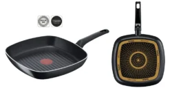 Tefal B55640, Quadratisch, Grillpfanne, Titan, Aluminium, Thermo-Punkt, Keramik, Gas, Halogen