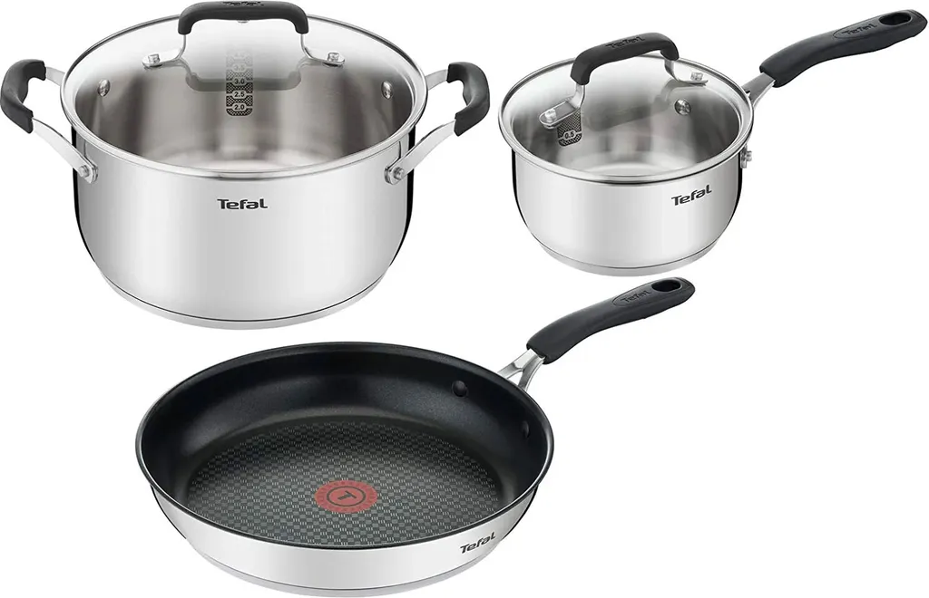 Tefal G7155S14 Cook&Cool Edelstahl Topfset 5-teilig Mit Glasdeckel Inkl. 28 Cm Bratpfanne Mit ThermoSpot, Für Alle Herdarten 3 Tefal G7155S14 Cook&Cool Edelstahl Topfset 5-teilig Mit Glasdeckel Inkl. 28 Cm Bratpfanne Mit ThermoSpot, Für Alle Herdarten