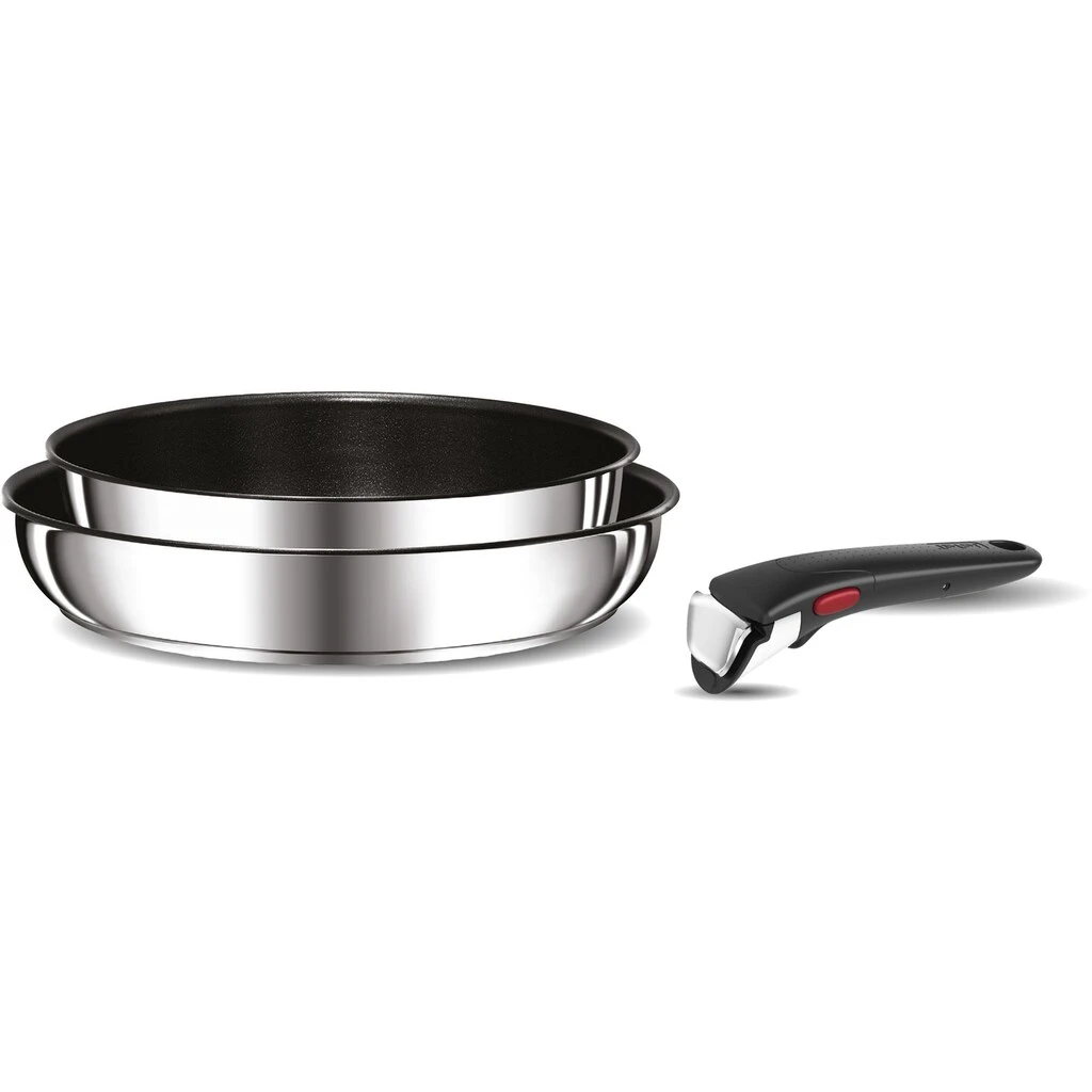 Tefal Pfannen-Set »Ingenio Preference On«, Edelstahl, (Set, 3 Tlg.), Antihaft, Abnehmbarer Griff, Thermo-Signal, Alle Herdarten, Induktion 4 Tefal Pfannen-Set »Ingenio Preference On«, Edelstahl, (Set, 3 Tlg.), Antihaft, Abnehmbarer Griff, Thermo-Signal, Alle Herdarten, Induktion – Bild 2