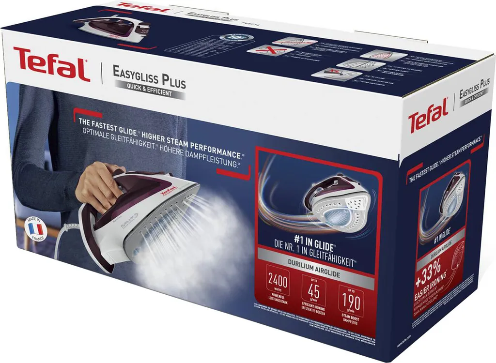 Tefal Dampfbügeleisen Easygliss FV5714 Weiß/beere 15 Tefal Dampfbügeleisen Easygliss FV5714 Weiß/beere – Bild 13