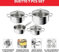 Tefal Duetto Kochgeschirr, 7-Teiliges Set, Stielkasserolle 16 Cm, Kochtöpfe 16/20/24 Cm + Deckel 13 Tefal Duetto Kochgeschirr, 7-Teiliges Set, Stielkasserolle 16 Cm, Kochtöpfe 16/20/24 Cm + Deckel -Tefal b539c6ca97b72b3012aecab98bdb61c9