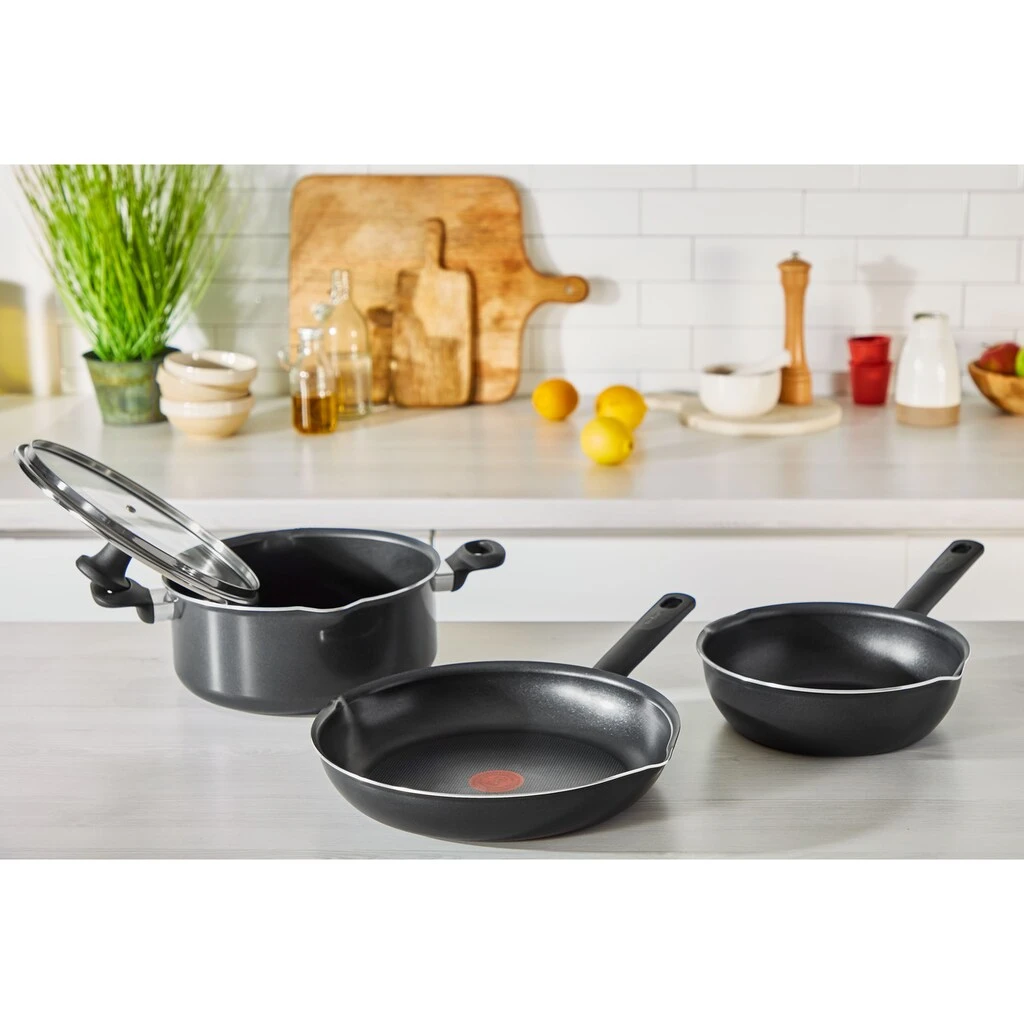 Tefal Pfannen-Set »B56490 Day By Day On«, Aluminium, (Set, 3 Tlg.), Antihaft, Thermo-Signal, Ausgießer, Alle Herdarten Außer Induktion 4 Tefal Pfannen-Set »B56490 Day By Day On«, Aluminium, (Set, 3 Tlg.), Antihaft, Thermo-Signal, Ausgießer, Alle Herdarten Außer Induktion – Bild 2