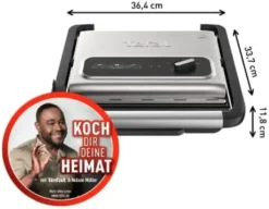 Tefal Kontaktgrill Inicio GC242D, Schwarz, Edelstahl, Rechteckig, Drehregler, 288 X 258 Mm, Scharnier, Fertig -Tefal becad871fcbec03e78b757983c94f570