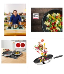 Tefal E76 Jamie Oliver Pfannenset Induktion 6 TLG Set 12,- Hohe Wokpfanne Mit Deckel 28cm, Pfanne 28 Cm + 24cm, Edelstahl 18/10 Rostfrei, Spülmaschinenfest, Antihaft-beschichtet -Tefal c008120d4f496f34d22f4985b165cf85