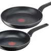 Tefal Easy Cook & Clean 2-teiliges Aluminium Bratpfannenset 24 + 28 Cm, Titanium Antihaftversiegelung, Thermo-Signal, Diffusion Pfannenboden Für Fast Alle Herdarten Außer Induktion -Tefal c47d6f4266eb3931834fb0afa18eaf03