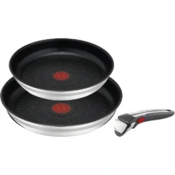 Tefal Pfannen-Set »Jamie Oliver By Tefal L97691 Ingenio G6«, Edelstahl, (Set, 3 Tlg.), Backofengeeignet Bis 250Â°C Ohne Griff,Schüttrand, Induktion
