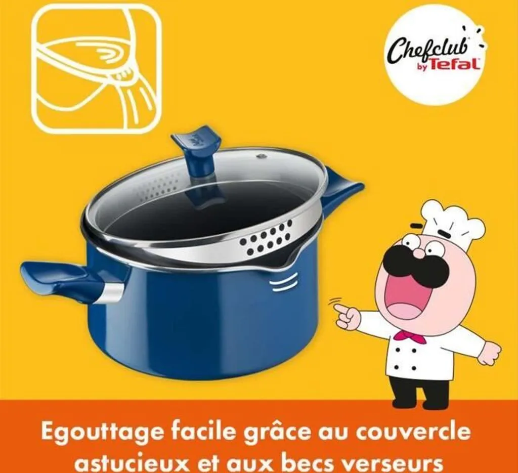 Chefclub By Tefal Pasta La Vista Kochgeschirr-Set | G804S4 | Pfanne 28 Cm, Kochtopf 20 Cm, Universalmesser, Schneidebretter, Rezeptheft Mit Leckeren Rezepten 15 Chefclub By Tefal Pasta La Vista Kochgeschirr-Set | G804S4 | Pfanne 28 Cm, Kochtopf 20 Cm, Universalmesser, Schneidebretter, Rezeptheft Mit Leckeren Rezepten – Bild 13