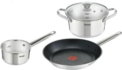 Tefal Simpleo 4tlg Topf-Set Temperaturanzeige Edelstahl