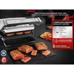 Tefal Kontaktgrill »GC707D OptiGrill Deluxe«, 2000 W, 6 Programme, Auftaufunktion, 5 Garstufen, Spülmaschinenfeste Platten -Tefal dc1834a199de1d04d80331921db4e655