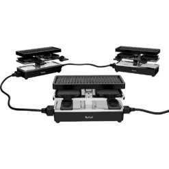 Tefal Raclette »RE2308 Plug & Share«, 2 St. Raclettepfännchen, 400 W, 2 Pfännchen + Grillplatte, Erweiterbar Auf 5 Geräte, Abnehmbare Kabel -Tefal df4bbbe40ad6a12984cd42b8142a7bca