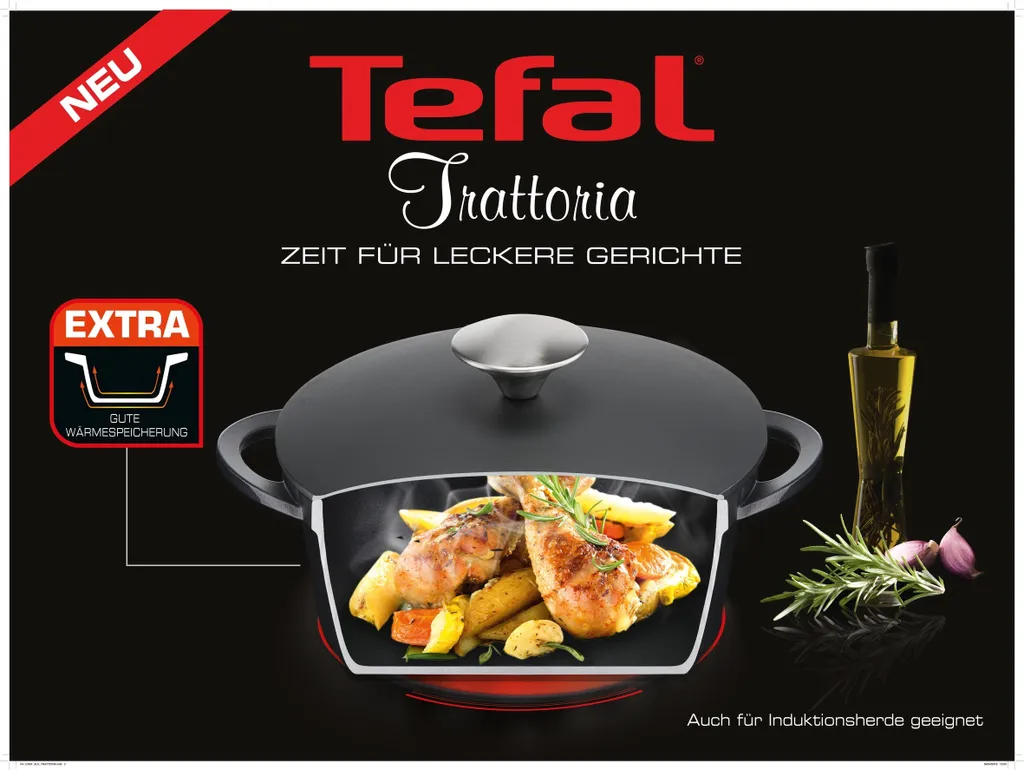 Tefal Trattoria Topf Mit Gussdeckel, 20cm, 2,55l, Aluguss 8 Tefal Trattoria Topf Mit Gussdeckel, 20cm, 2,55l, Aluguss – Bild 6