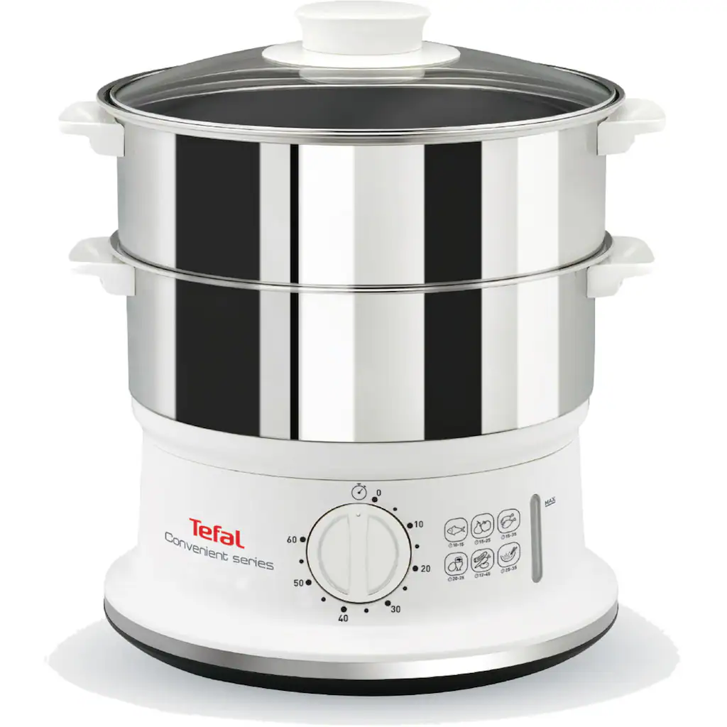 Tefal Dampfgarer »VC1451 Convenient Series«, 900 W, 2 Edelstahlbehälter, 6 Liter, Ø 24cm, Timer, Abschaltautomatik 3 Tefal Dampfgarer »VC1451 Convenient Series«, 900 W, 2 Edelstahlbehälter, 6 Liter, Ø 24cm, Timer, Abschaltautomatik