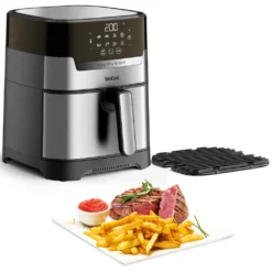 Tefal Fritteuse »EY505D Easy Fry & Grill Deluxe«, 1400 W, Heißluftfritteuse & Grill, Digitales Display, 4,2 L, 8 Kochprogramme